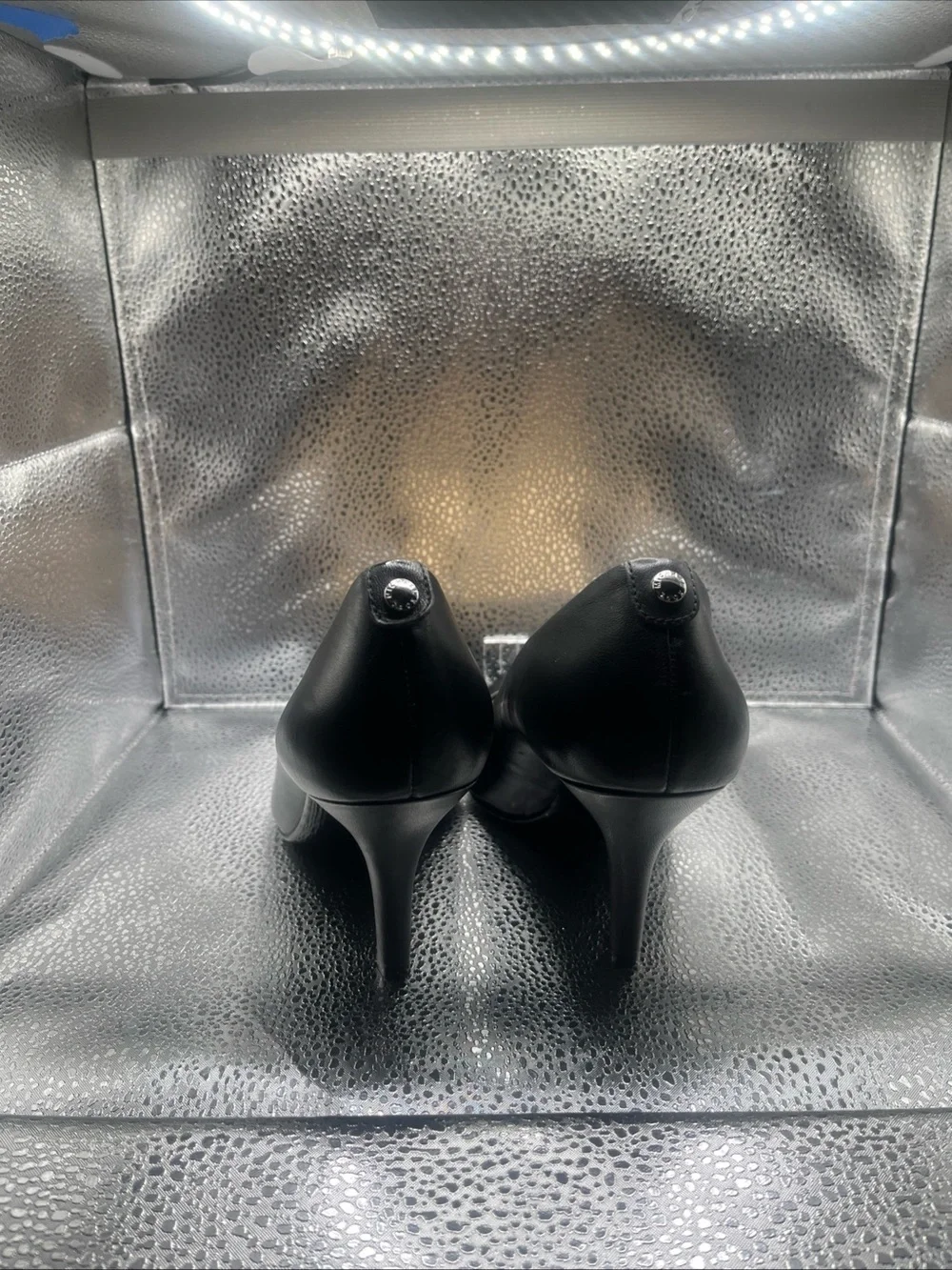 Michael Kors Sleek Black Pointed Leather Pumps